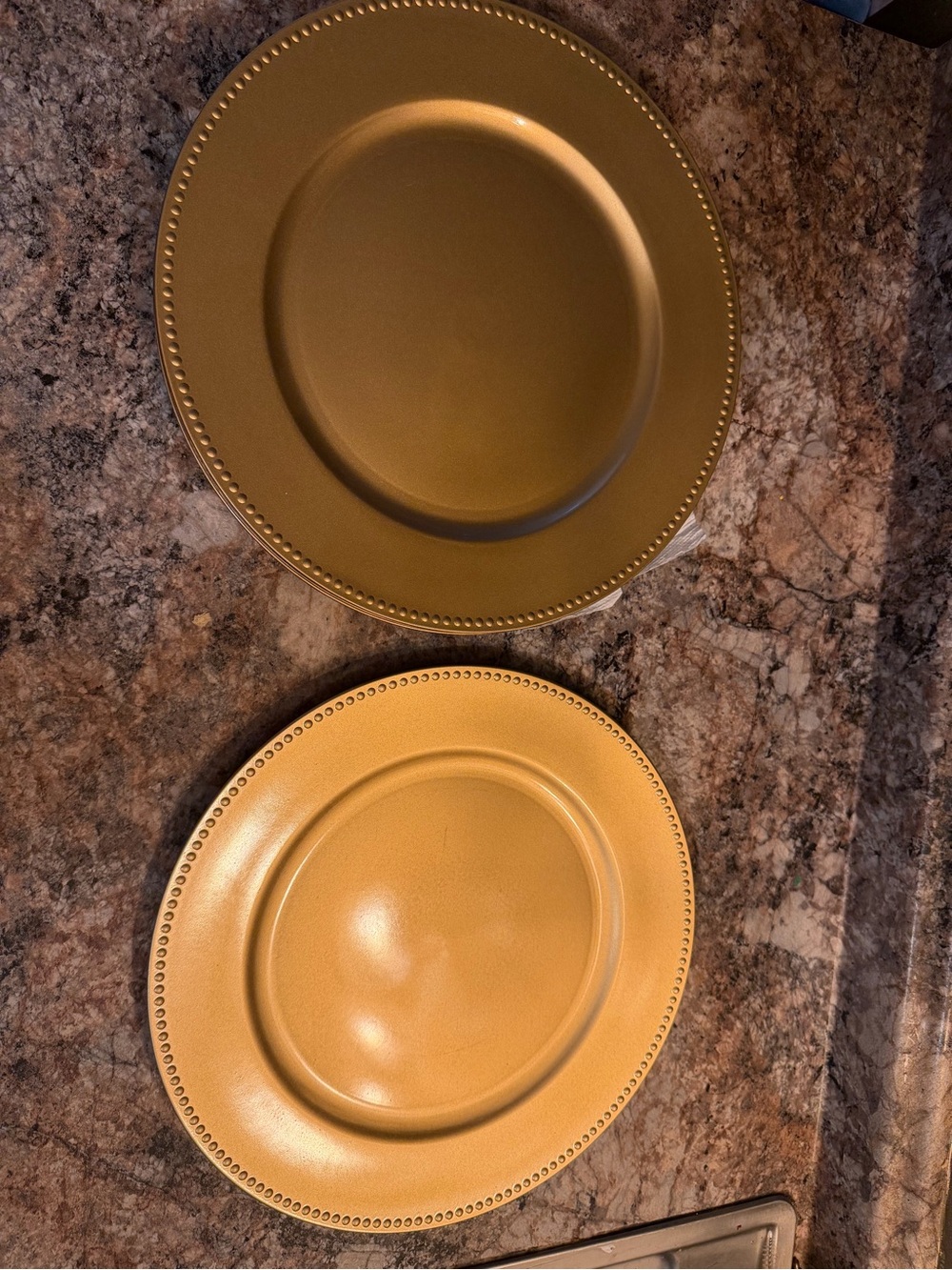 Gold Decorative Charger Plates - Set of 6